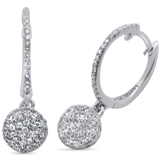 Muse Jewelry .23ct 14K White Gold Round Drop Dangle Diamond Earrings