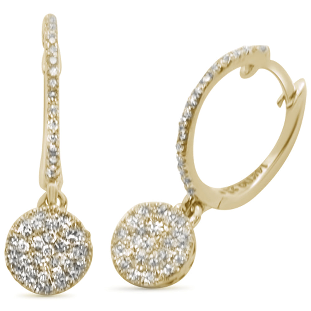 Muse Jewelry .23ct 14K Yellow Gold Round Drop Dangle Diamond Earrings