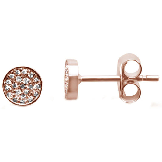 Muse Jewelry .07ct 14k Rose Gold Hexagon Shaped Diamond Stud Earrings