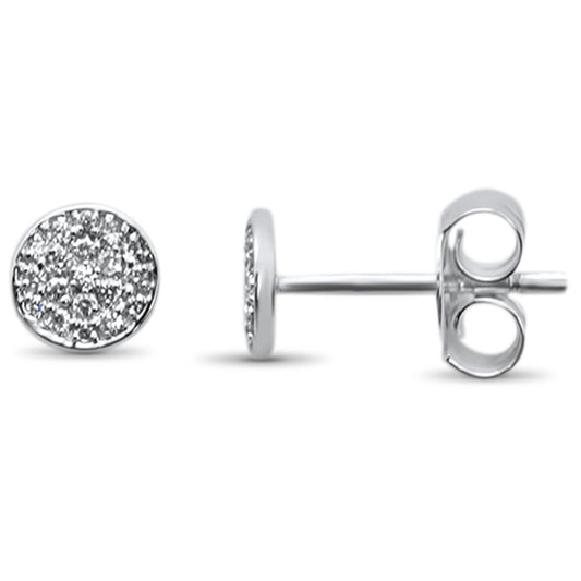 Muse Jewelry .10ct 14KT White Gold Trendy Micro Pave Round Diamond Stud Earrings