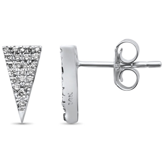 Muse Jewelry .17ct 14KT White Gold Geometric Triangle Trendy Diamond Stud Earrings