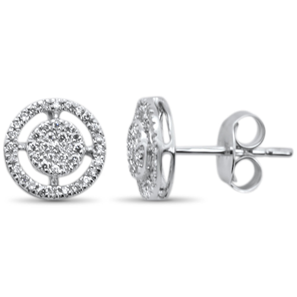 Muse Jewelry .14ct 14KT White Gold Round Diamond Stud Earrings