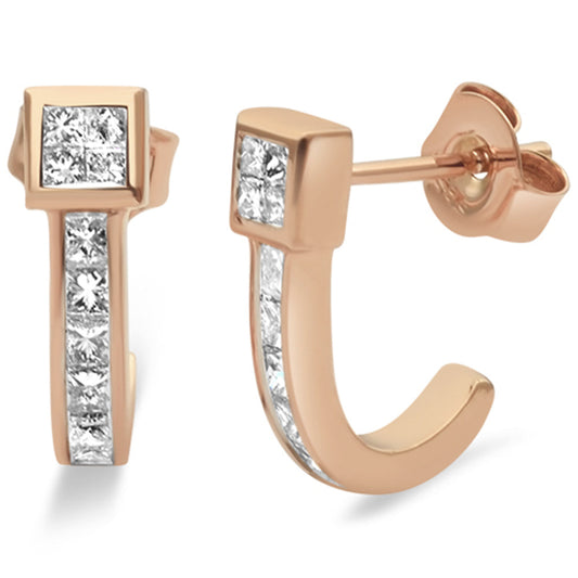 Muse Jewelry .65ct 14KT Rose Gold Diamond Earrings