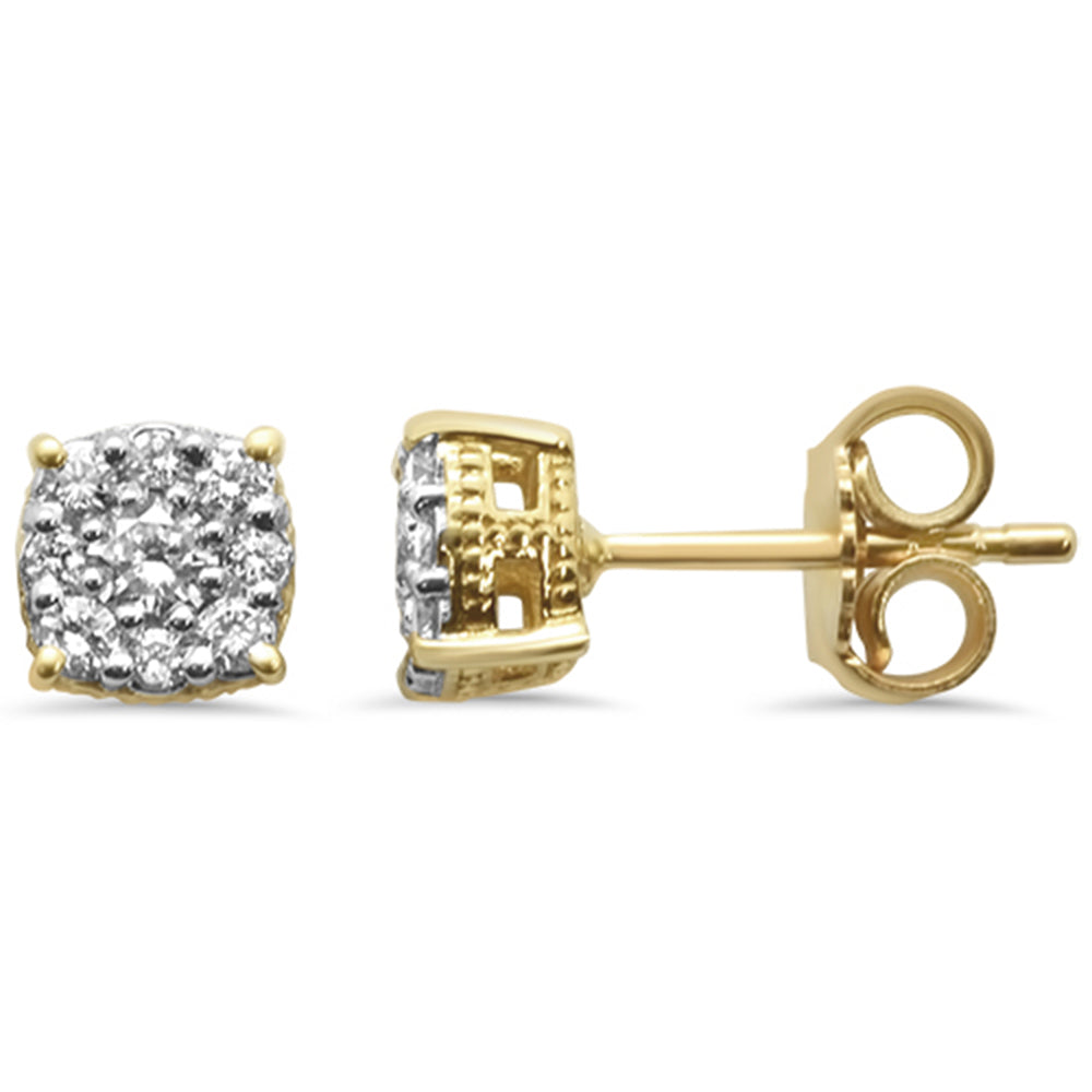Muse Jewelry .30ct G SI 10kt Yellow Gold Round Diamond Cluster Stud Earrings