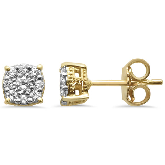 Muse Jewelry .30ct G SI 10kt Yellow Gold Round Diamond Cluster Stud Earrings
