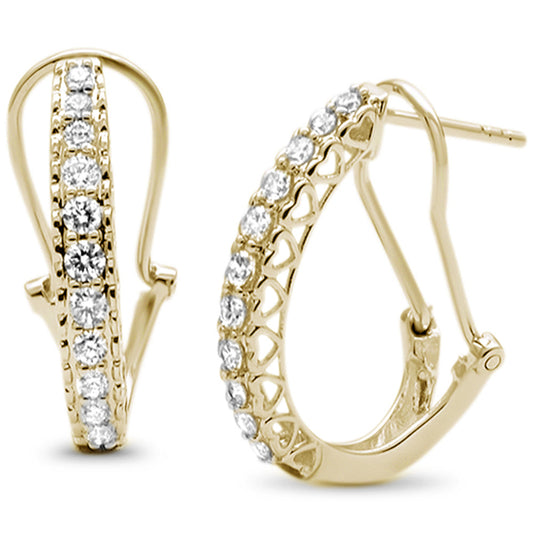 Muse Jewelry .50ct F SI 14kt Yellow Gold Diamond J Hoop Huggie Earrings