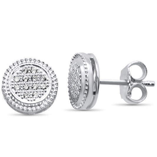 Muse Jewelry .13ct 10K White Gold Diamond Round Stud Earrings