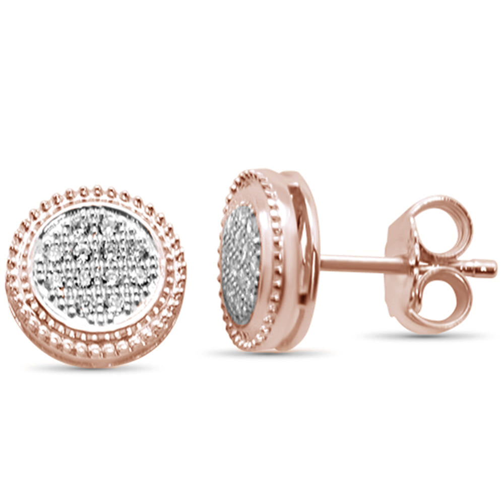 Muse Jewelry .13ct 10K Rose Gold Diamond Round Stud Earrings