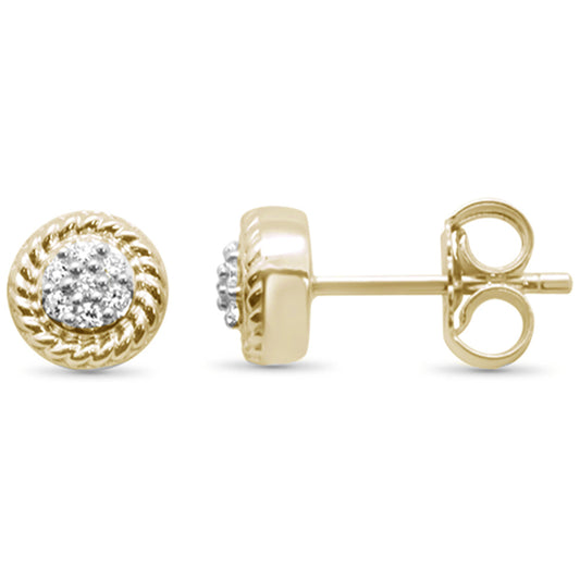 Muse Jewelry .10ct 10K Yellow Gold Diamond Round Stud Earrings