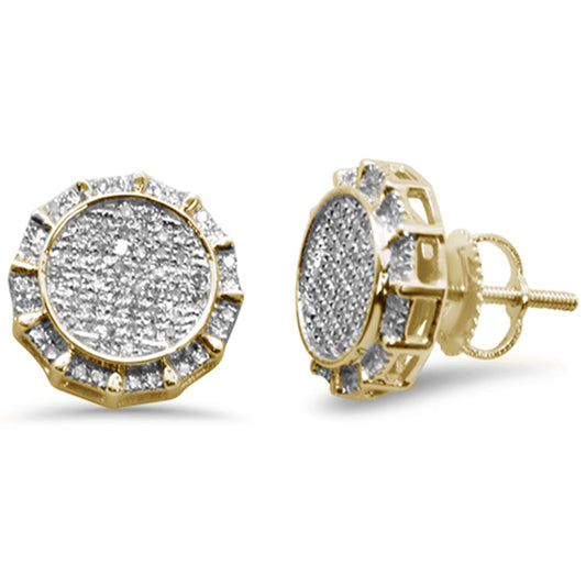 Muse Jewelry .34ct G SI 10k Yellow Gold Round Micro Pave Diamond Stud Earrings