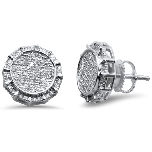 Muse Jewelry .34ct G SI 10k White Gold Round Micro Pave Diamond Stud Earrings