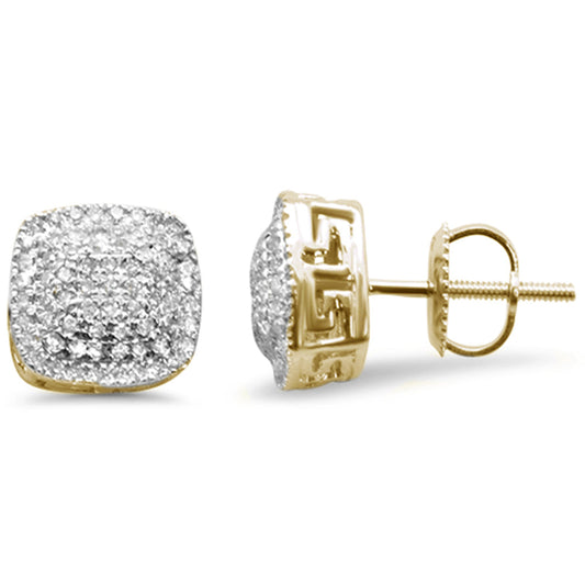 Muse Jewelry .37ct G SI 10K Yellow Gold Square Micro Pave Diamond Stud Earrings