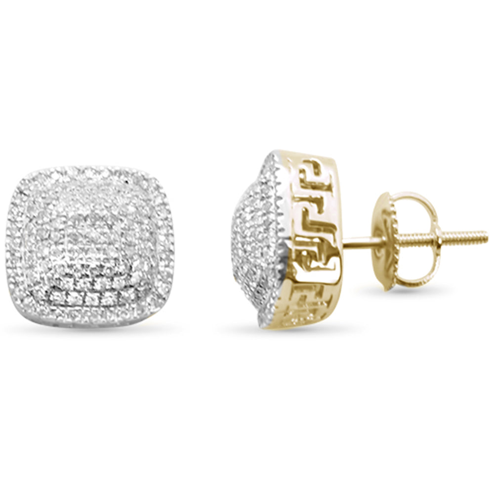 Muse Jewelry .50ct G SI 10K Yellow Gold Square Micro Pave Diamond Stud Earrings