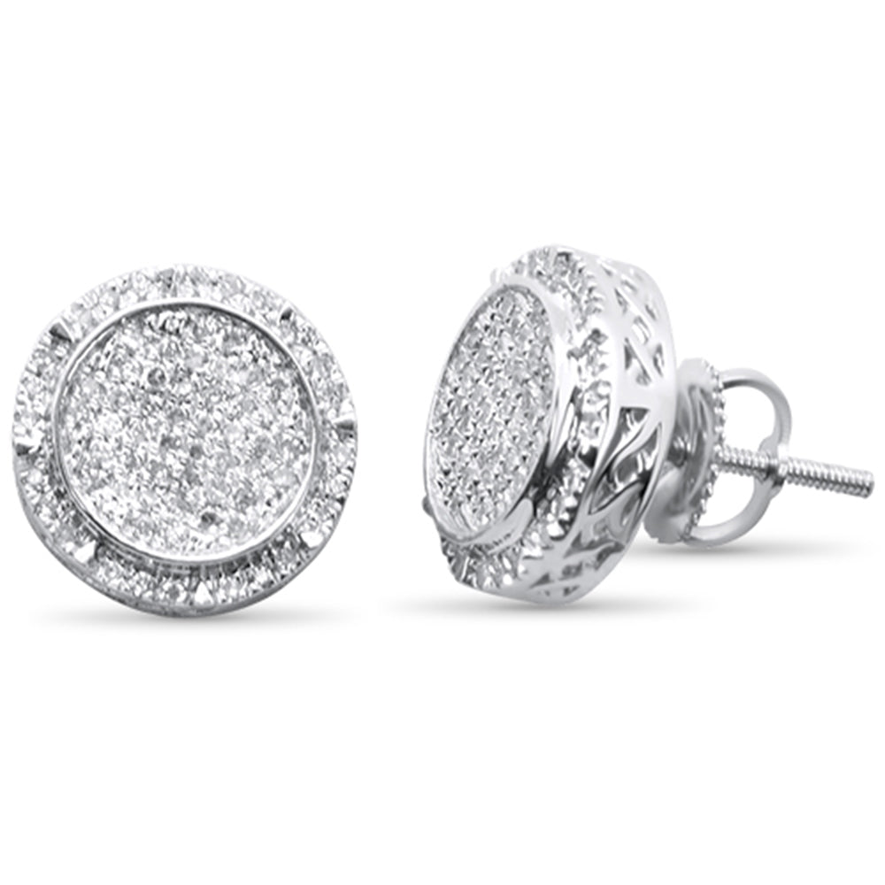 Muse Jewelry .36ct G SI 10K White Gold Round Micro Pave Diamond Stud Earrings