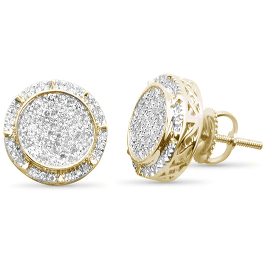 Muse Jewelry .32ct G SI 10K Yellow Gold Round Micro Pave Diamond Earrings