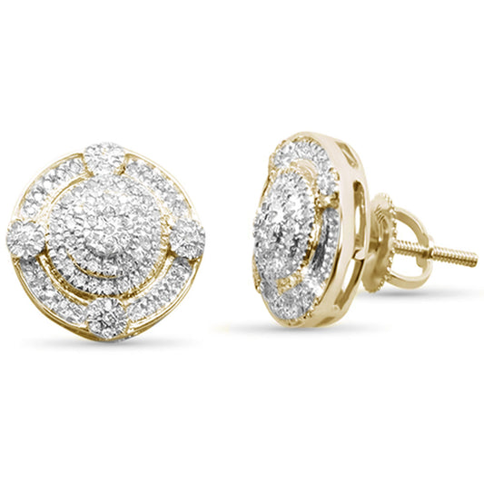 Muse Jewelry .33ct G SI 10K Yellow Gold Round Diamond Micro Pave Stud Earrings