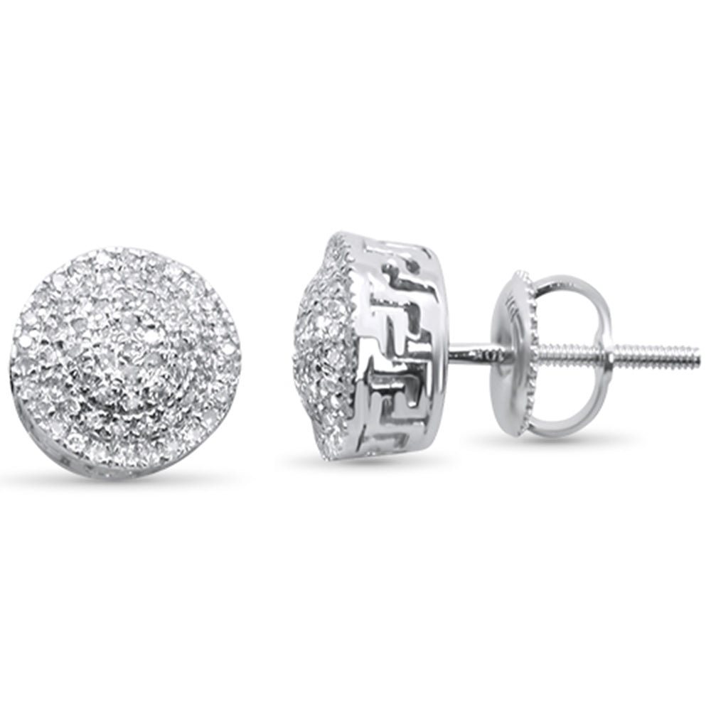 Muse Jewelry .27ct G SI 10K White Gold Round Micro Pave Diamond Stud Earrings