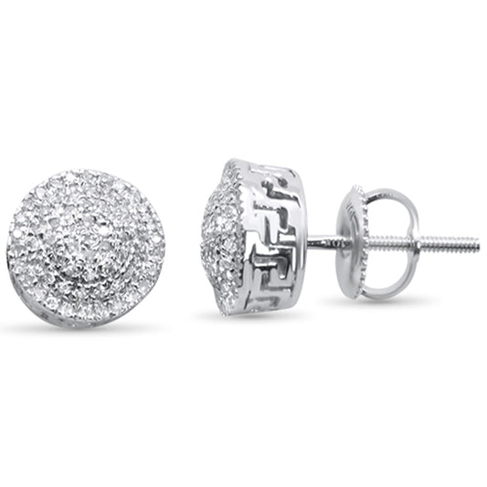 Muse Jewelry .27ct G SI 10K White Gold Round Micro Pave Diamond Stud Earrings