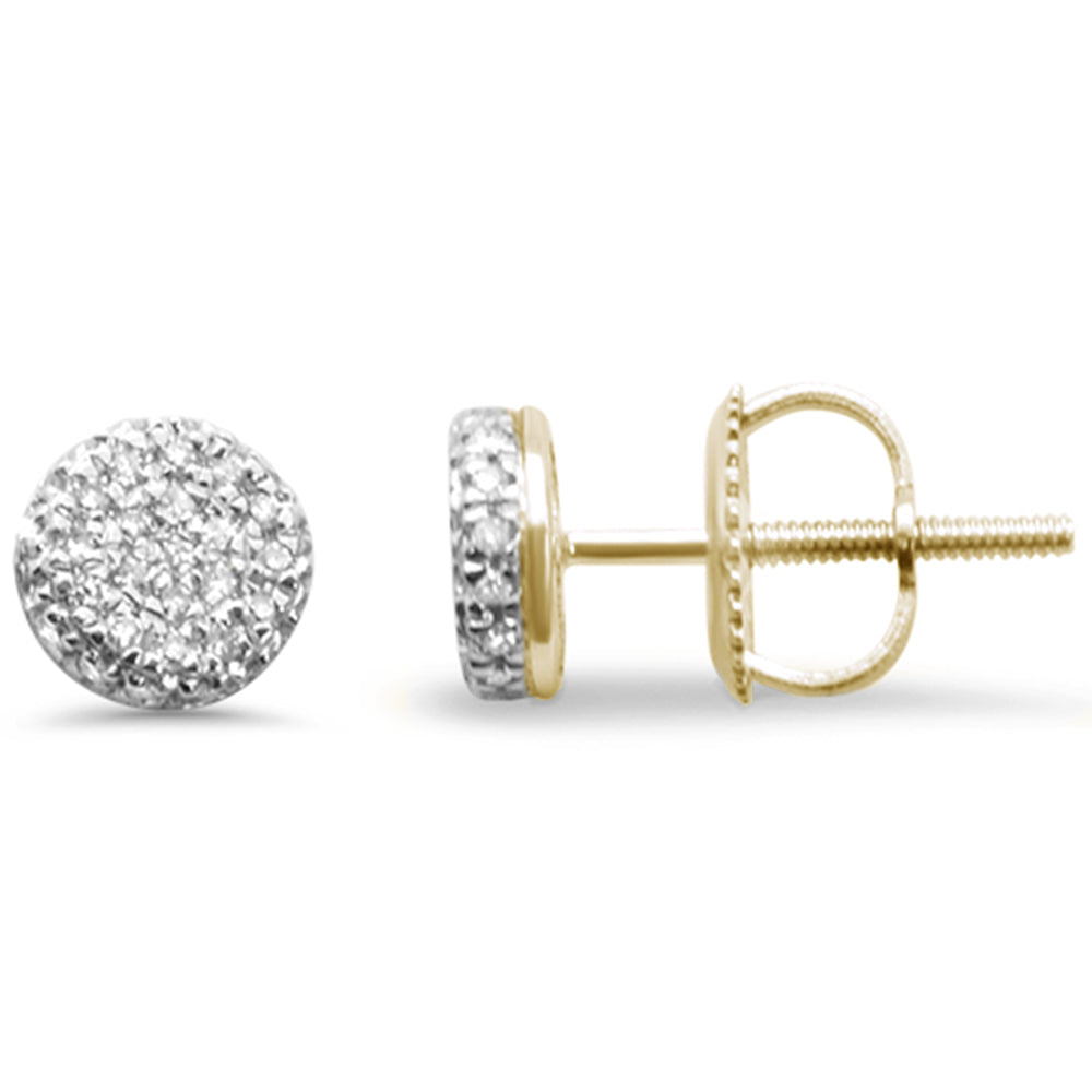 Muse Jewelry .16ct G SI 10K Yellow Gold Round Diamond Micro Pave Stud Earrings