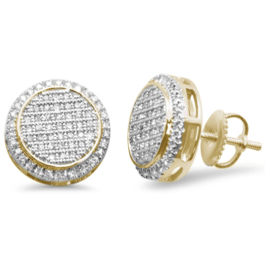 Muse Jewelry .36ct G SI 10K Yellow Gold Round Diamond Micro Pave Stud Earrings
