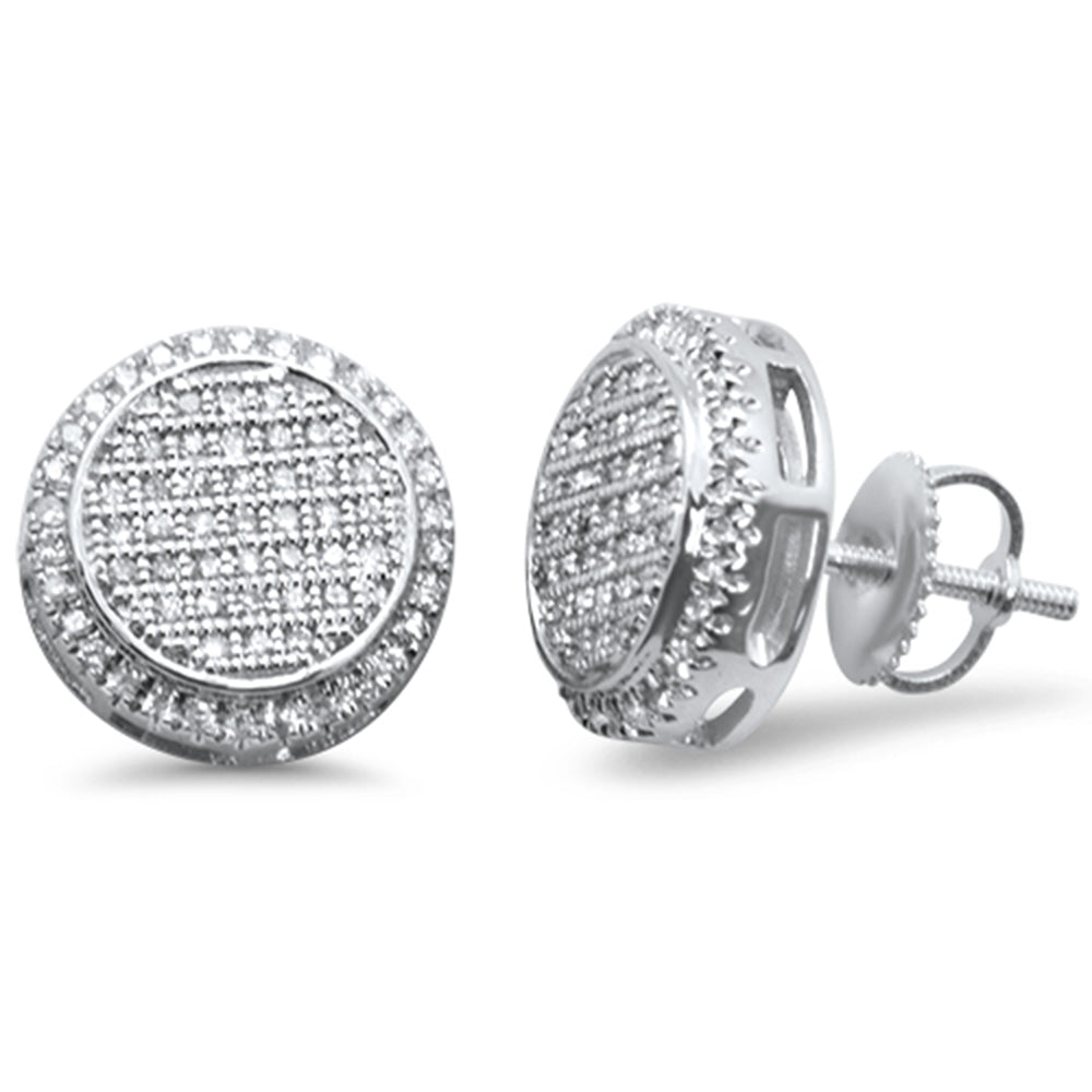 Muse Jewelry .36ct G SI 10K White Gold Round Diamond Micro Pave Stud Earrings