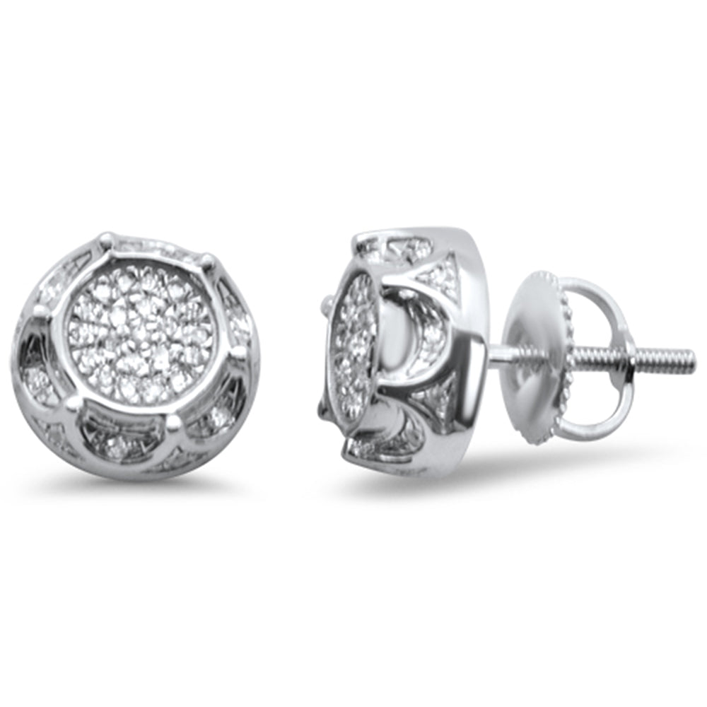 Muse Jewelry .15ct G SI 10K White Gold Round Diamond Micro Pave Stud Earrings