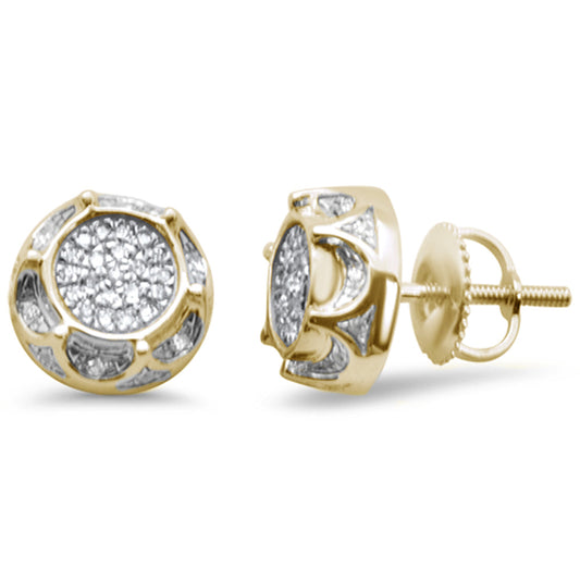 Muse Jewelry .15ct G SI 10K Yellow Gold Round Diamond Micro Pave Stud Earrings