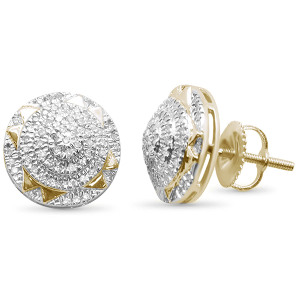 Muse Jewelry .27ct G SI 10K Yellow Gold Round Diamond Micro Pave Stud Earrings