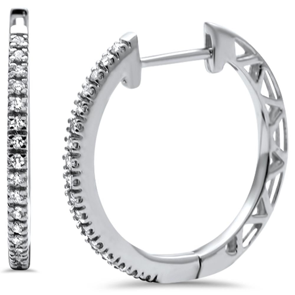 Muse Jewelry .10ct 14K Gold Diamond Hoop Huggie Earrings