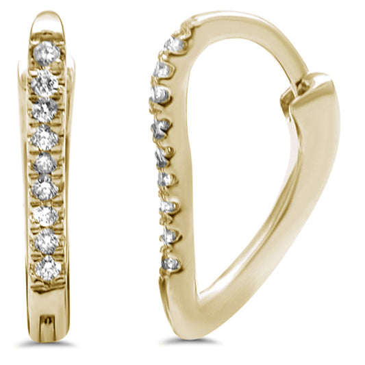 Muse Jewelry .05ct 14K Yellow Gold Diamond Hoop Huggie Earrings