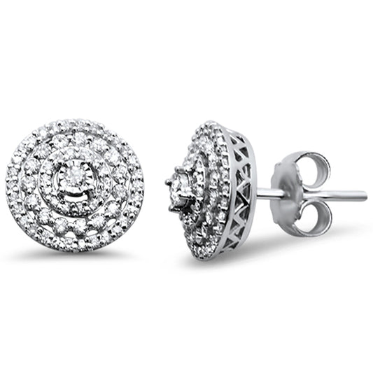 Muse Jewelry .50ct 10K White Gold Diamond Micro Pave Iced Out Stud Earrings