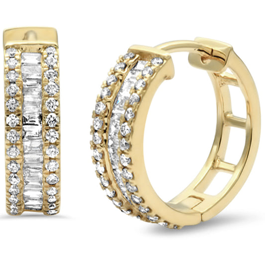 Muse Jewelry .91ct G SI 14K Yellow Gold Hoop Diamond Earrings