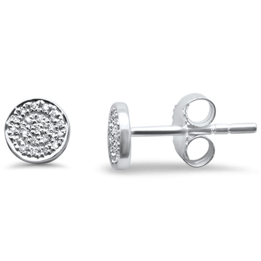 Muse Jewelry .06ct G SI 14K White Gold Round Circle Diamond Earrings