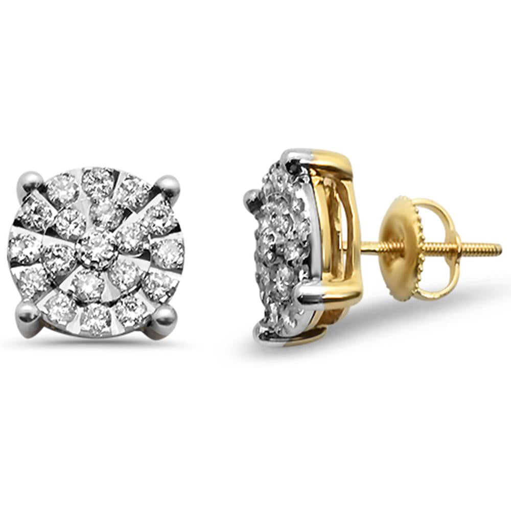 Muse Jewelry .97ct G SI 14K Yellow Gold Micro Pave Diamond Earrings