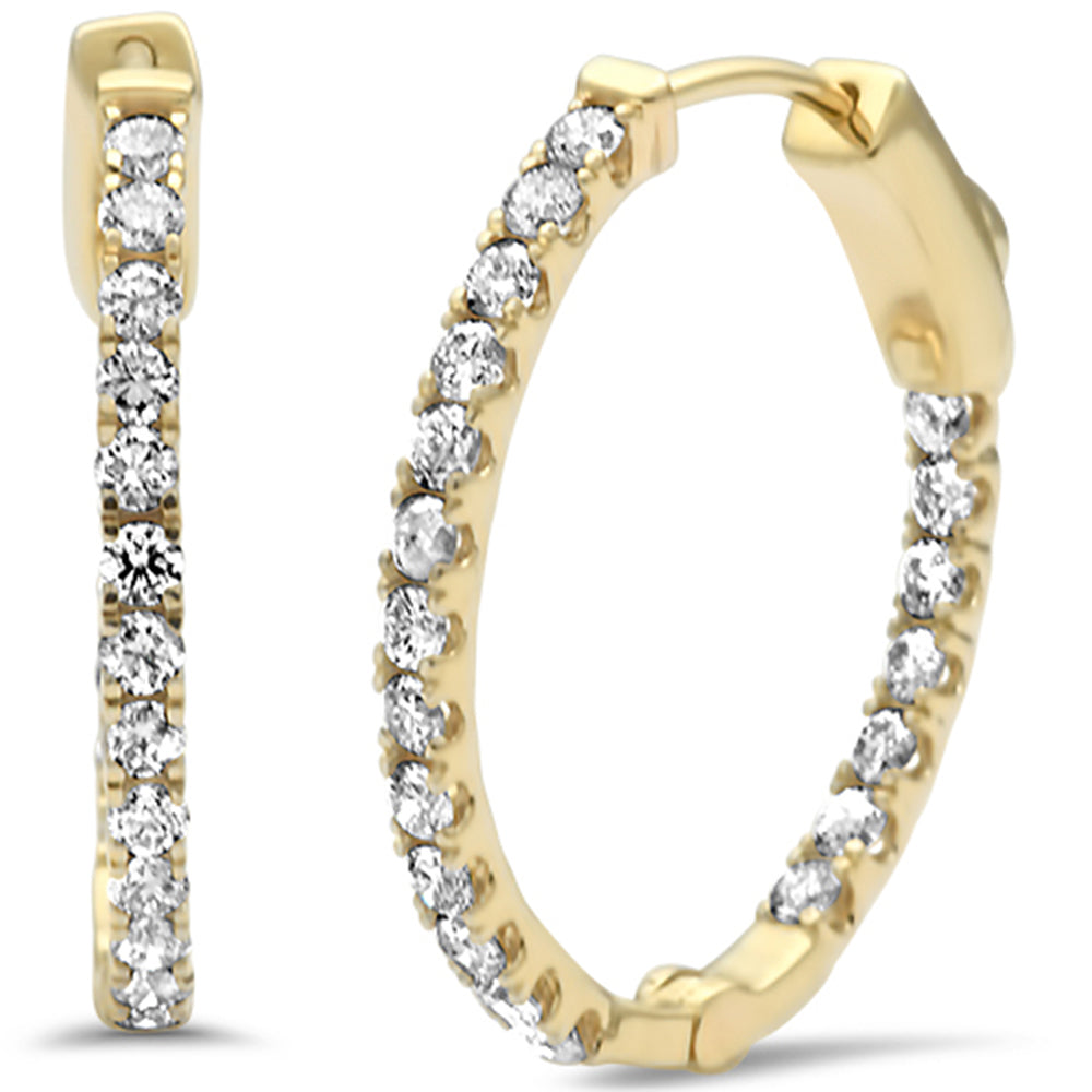 Muse Jewelry .98ct G SI 14K Yellow Gold Diamond Hoop Earrings