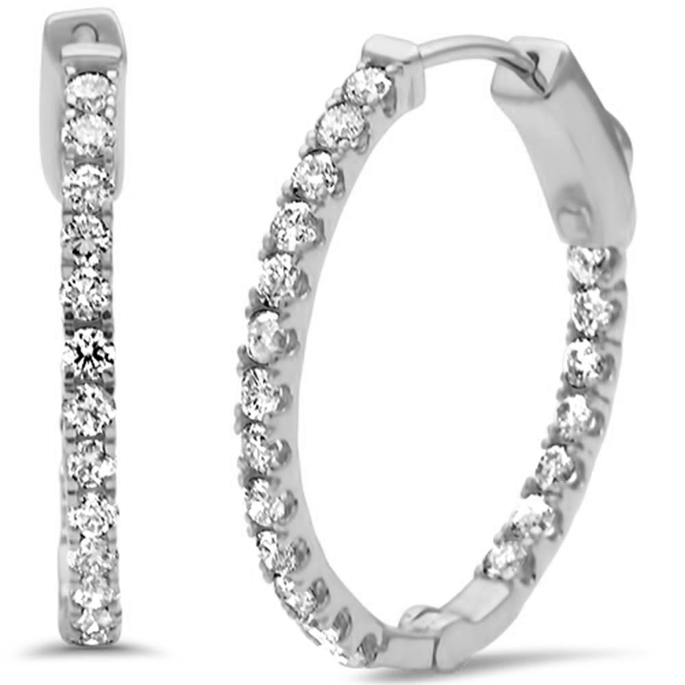 Muse Jewelry .98ct G SI 14K White Gold Diamond Hoop Earrings