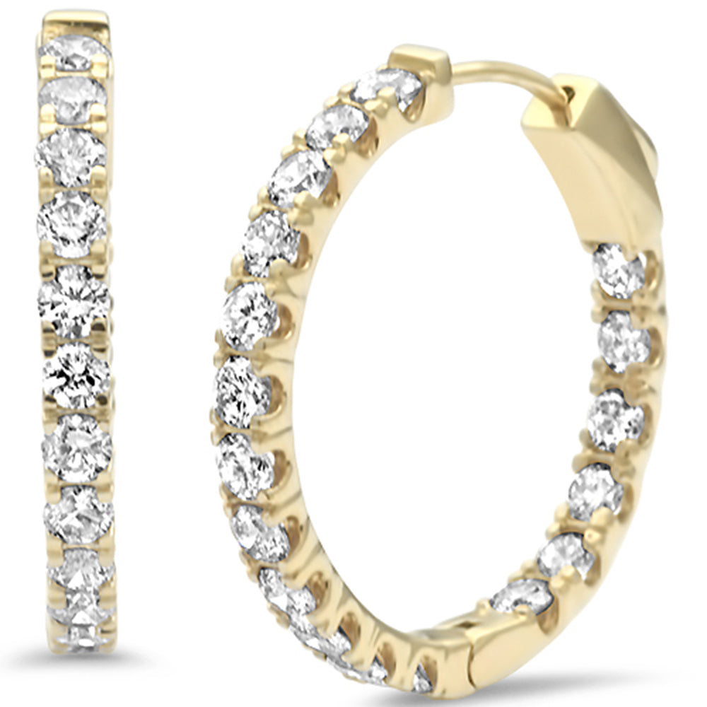 Muse Jewelry 2.00ct G SI 14K Yellow Gold Diamond Hoop Earrings