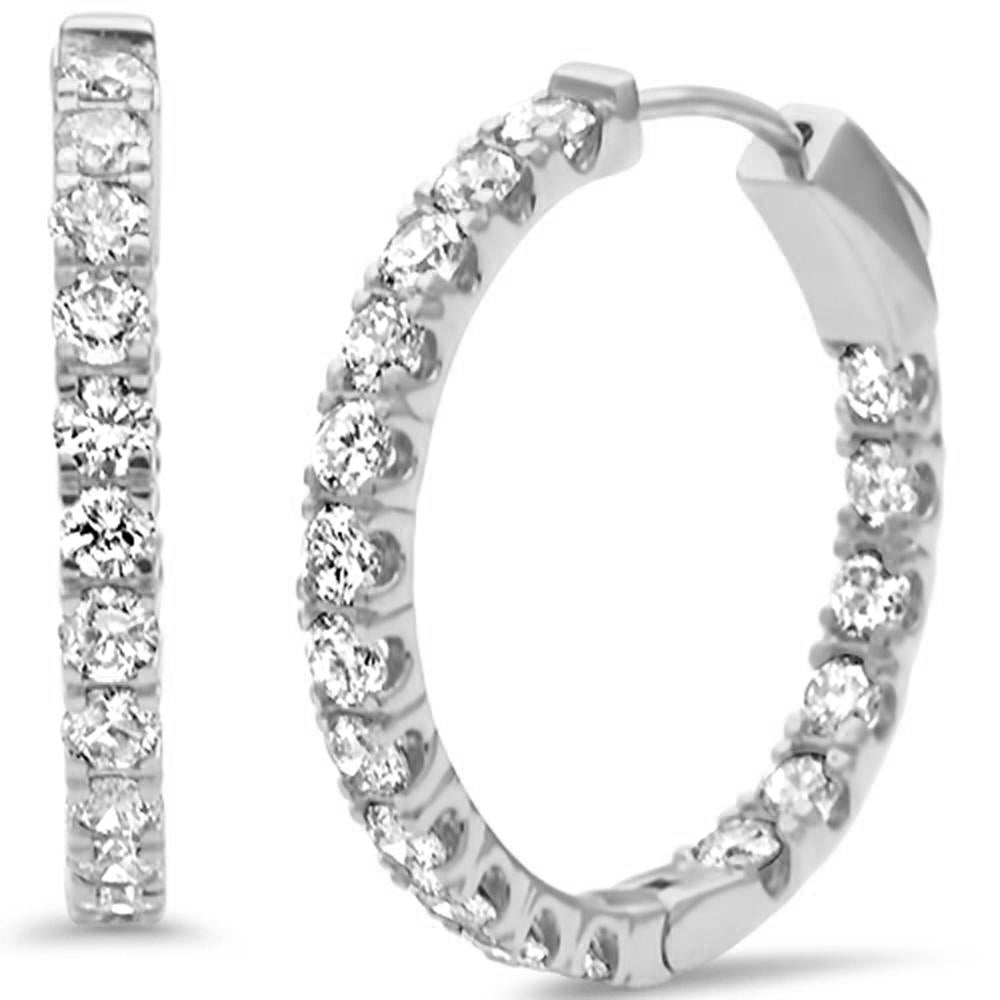 Muse Jewelry 2.00ct G SI 14K White Gold Diamond Hoop earrings