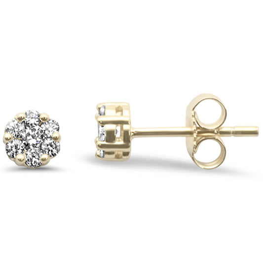 Muse Jewelry .25ct G SI 14K Yellow Gold Diamond Flower Stud Earrings