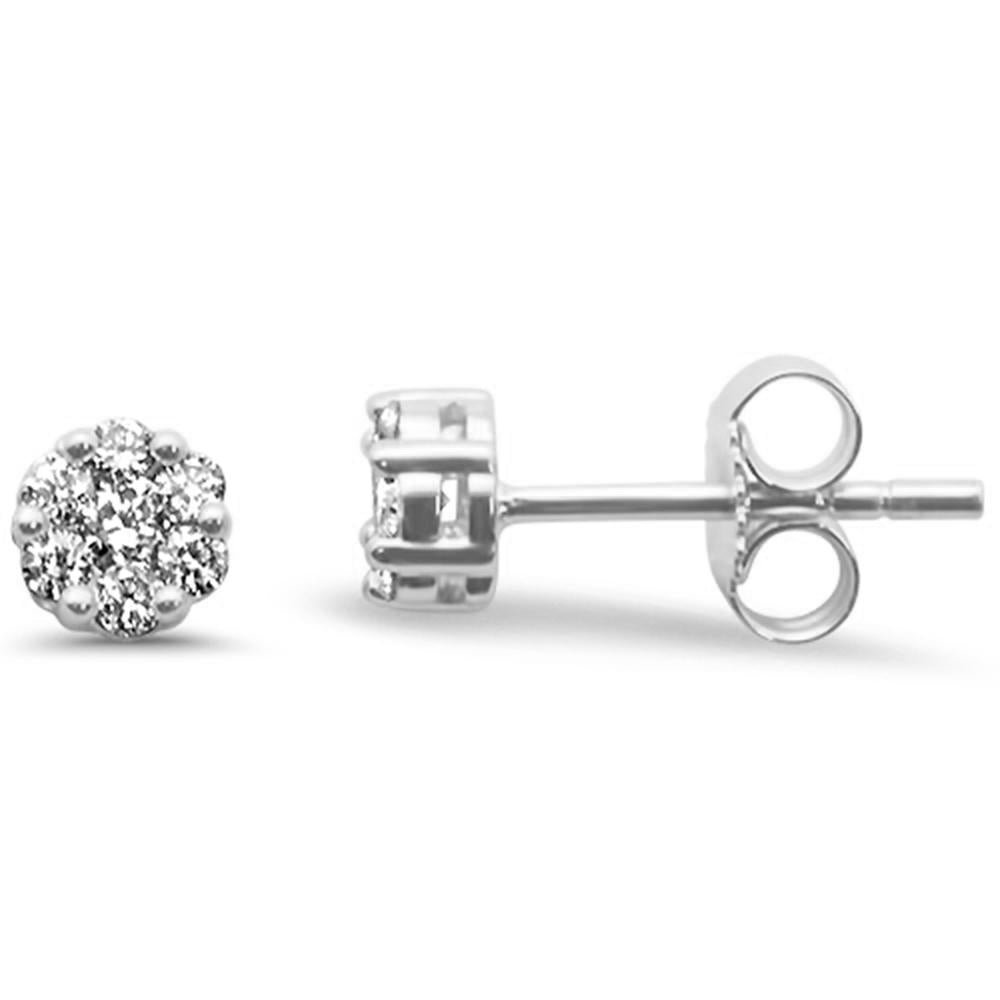 Muse Jewelry .25ct G SI 14K White Gold Diamond Flower Stud Earrings