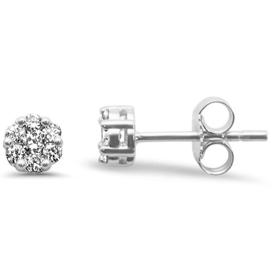 Muse Jewelry .25ct G SI 14K White Gold Diamond Flower Stud Earrings