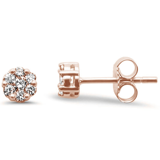 Muse Jewelry .25ct G SI 14K Rose Gold Diamond Flower Stud Earrings