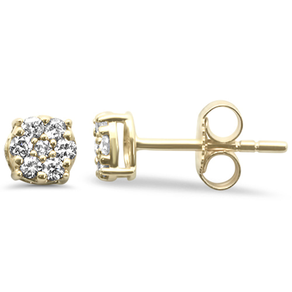 Muse Jewelry .21ct G SI 14K Yellow Gold Diamond Flower Stud Earrings