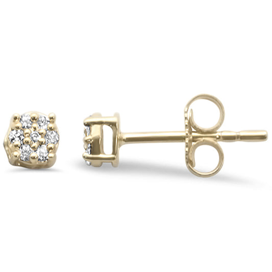 Muse Jewelry .10ct G SI 14K Yellow Gold Diamond Flower Stud Earrings