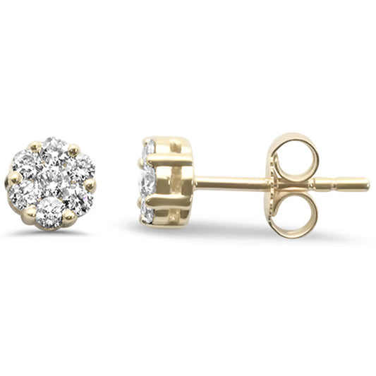 Muse Jewelry .38ct G SI 14K Yellow Gold Diamond Flower Stud Earrings