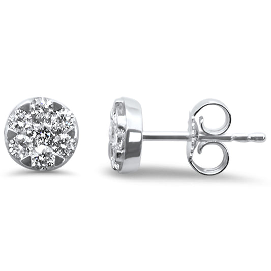 Muse Jewelry .46ct G SI 14K White Gold Diamond Flower Stud Earrings