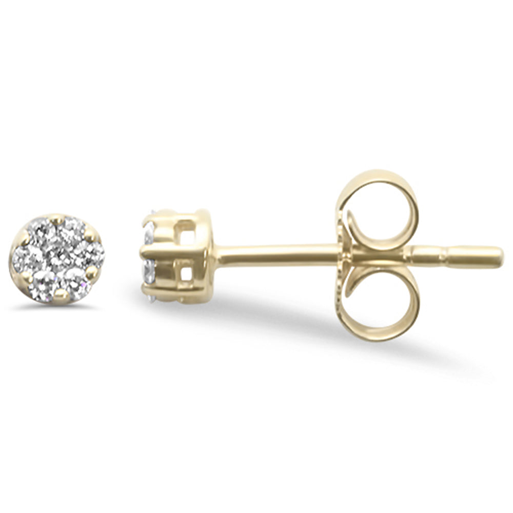 Muse Jewelry .11ct G SI 14K Yellow Gold Diamond Flower Stud Earrings