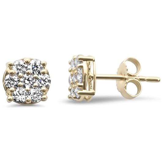 Muse Jewelry .61ct G SI 14K Yellow Gold Diamond Flower Stud Earrings