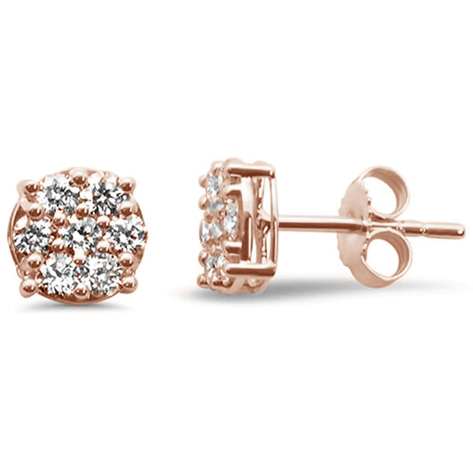 Muse Jewelry .61ct G SI 14K Rose Gold Diamond Flower Stud Earrings