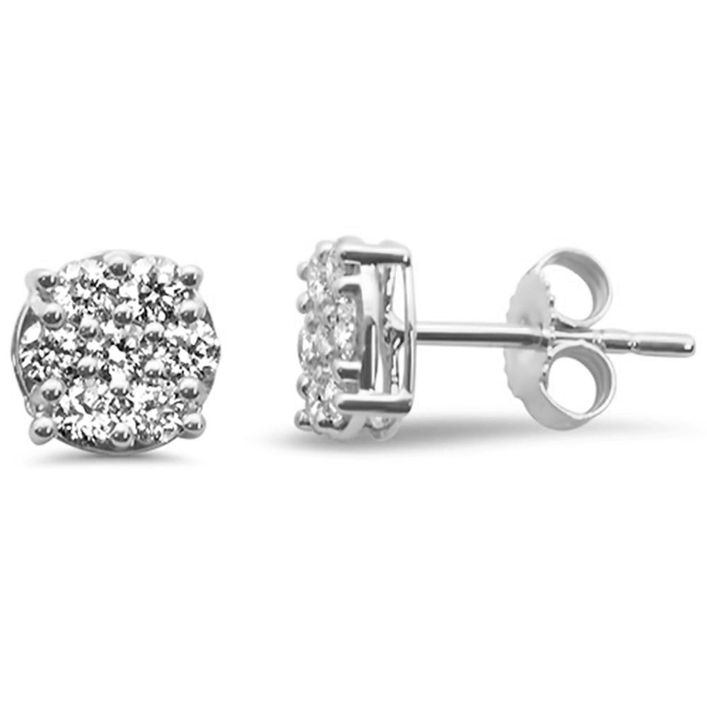 Muse Jewelry .60ct G SI 14K White Gold Diamond Flower Stud Earrings